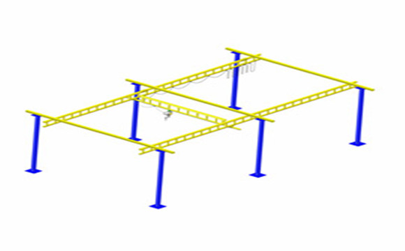 采用桁架式轨道的自立式起重机